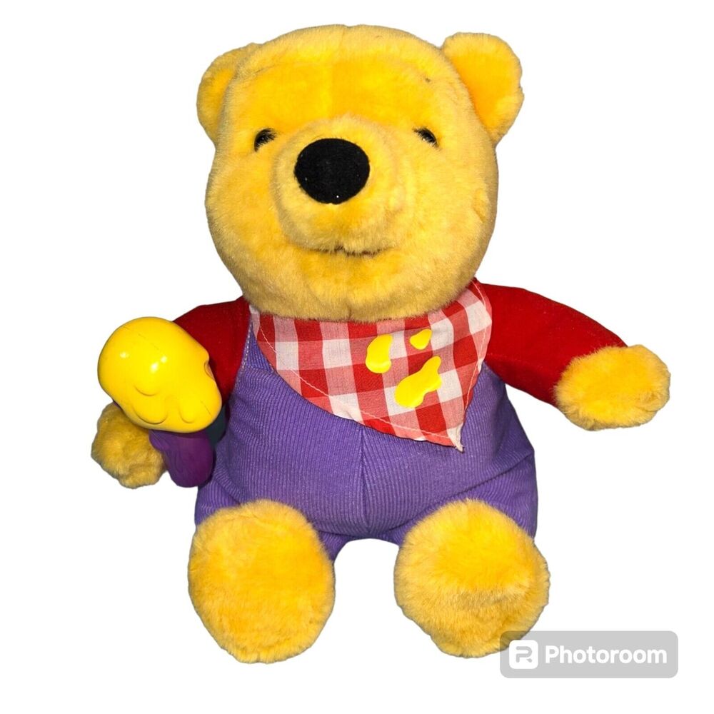 Vintage Winnie the Pooh Disney Mattel Wiggle for Honey Talking Plush Stuffy
